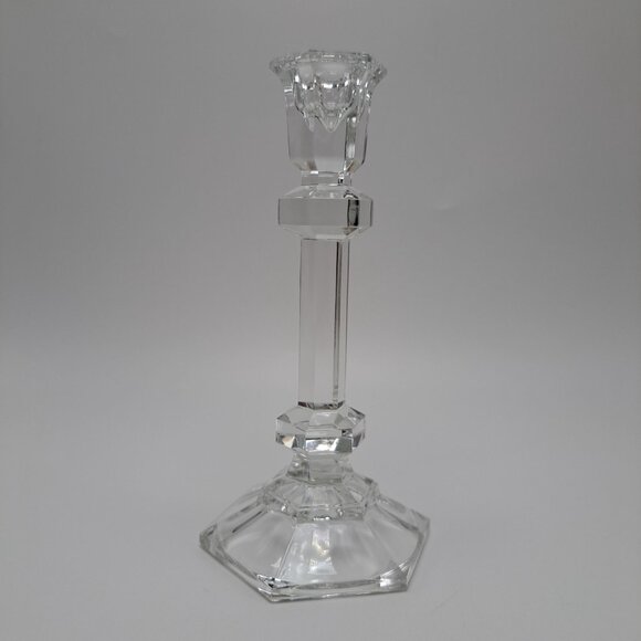 Godinger Glass Candlestick Holder Elegant Home Decor Collectible - Picture 2 of 5